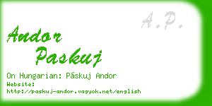 andor paskuj business card